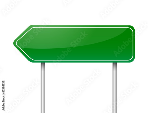 Blank green arrow road sign vector