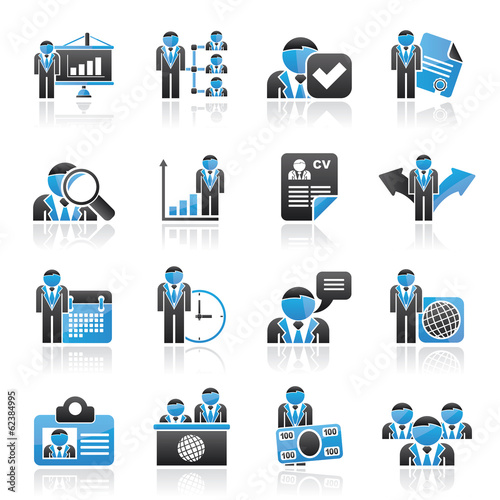 Human resource and employment icons  -vector icon set photo