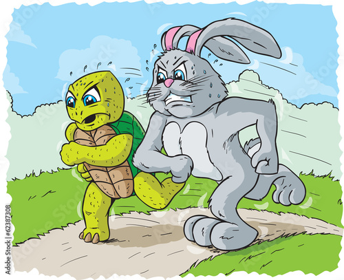 Rabbit and turtle racing