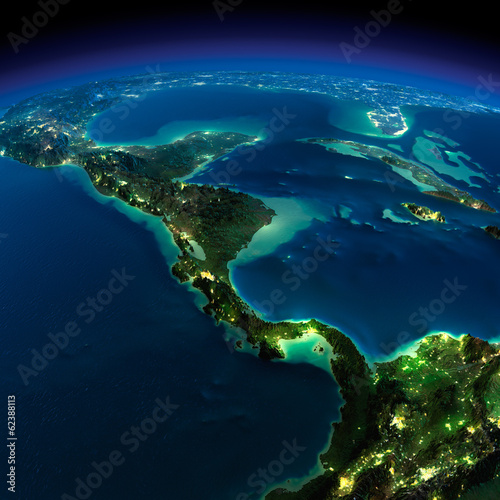Night Earth. The countries of Central America © Anton Balazh