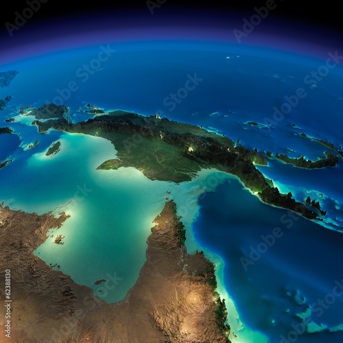 Night Earth. Australia and Papua New Guinea photo