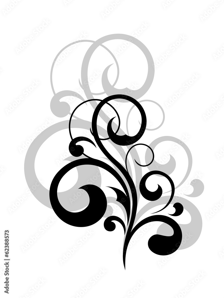 Dainty swirling calligraphic design element Dainty swirling calligraphic design element