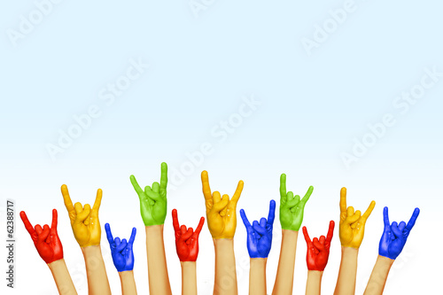 hands of different colors. cultural and ethnic diversity