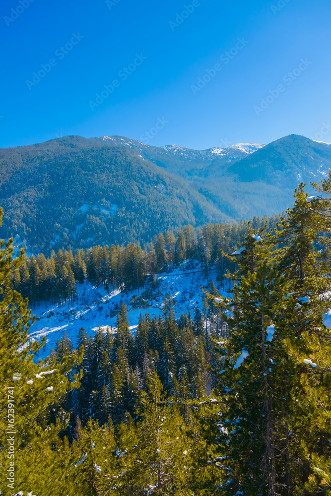 Mountain landscape in sunny with blue clear sky. Mountain landscape in sunny with blue clear sky.