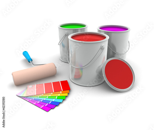 Three Tin of Paint and Swatch