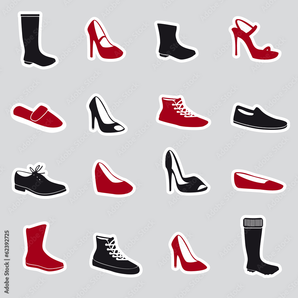 boots and shoes stickers eps10 boots and shoes stickers eps10