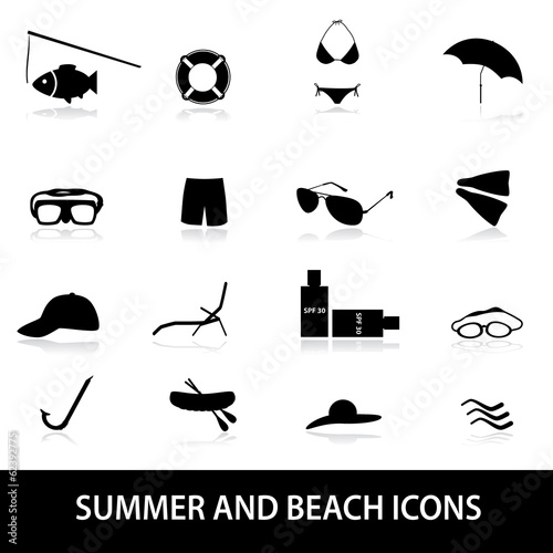 summer and beach icons eps10