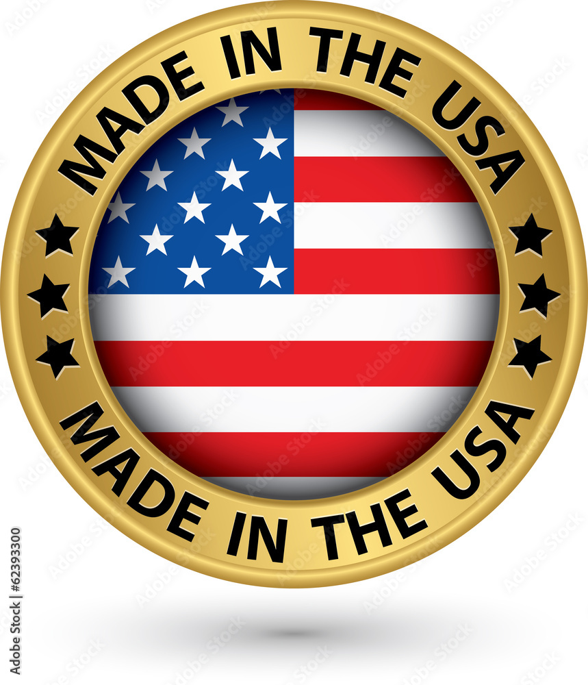 Made in the USA gold label, vector illustration Made in the USA gold label, vector illustration
