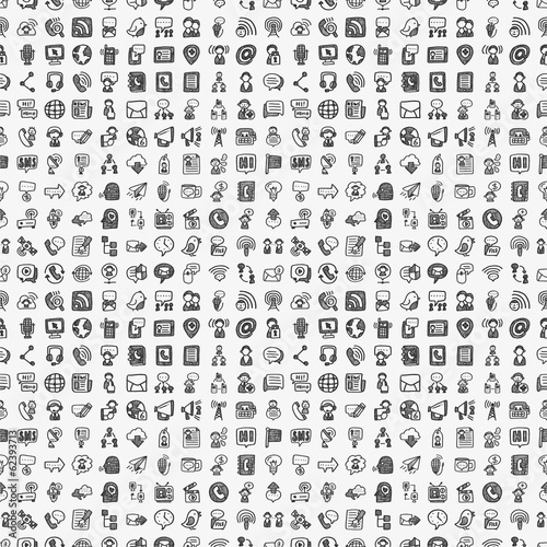 Fototapeta Naklejka Na Ścianę i Meble -  seamless doodle communication pattern