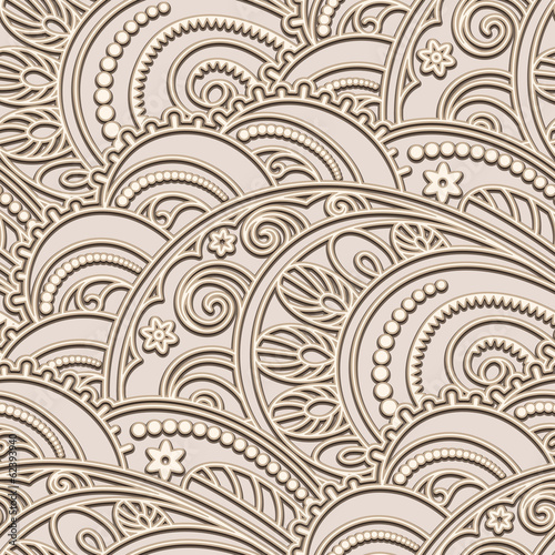 Vintage seamless pattern in beige color