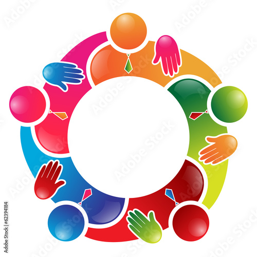 Colorful team work people circle