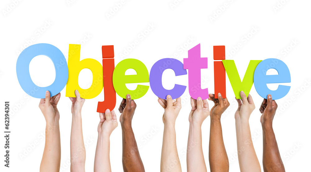 Multi-Ethnic Hands Holding The Word Objective Multi-Ethnic Hands Holding The Word Objective