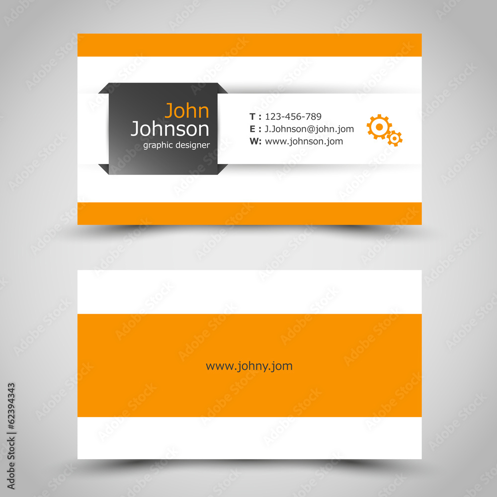 Fototapeta premium business card with orange lines