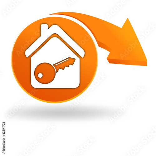 sécurité maison sur bouton orange