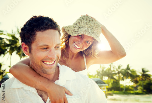 Love Couple Relaxing on the Beach photo