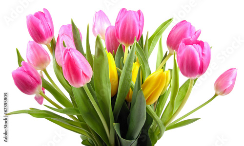 Fototapeta Naklejka Na Ścianę i Meble -  bouquet of tulips isolated on white