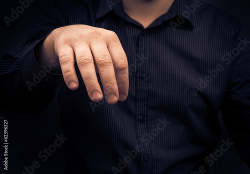 Hand man holding gadget something disgusting © Yotka