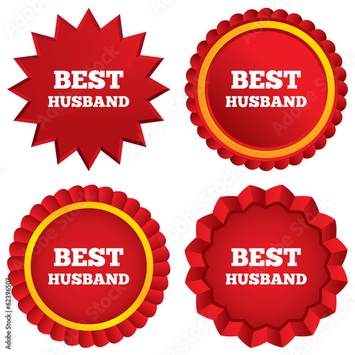Best husband sign icon. Award symbol.