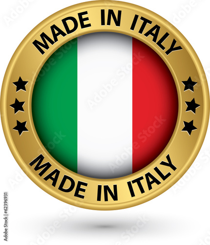 Made in the Italy gold label, vector illustration