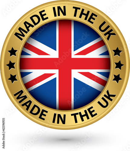 Made in the UK gold label, vector illustration