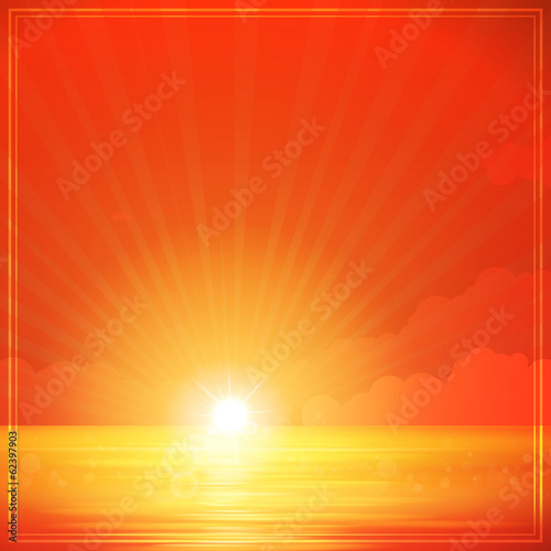 Vector Illustration of a Sunset Background
