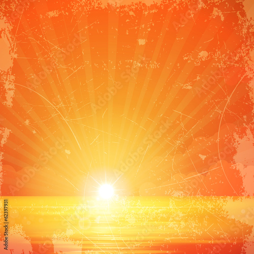 Vector Illustration of a Sunset Background