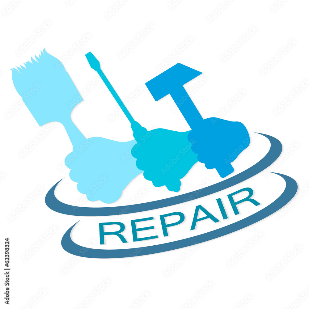 emblem for repair service vector silhouette