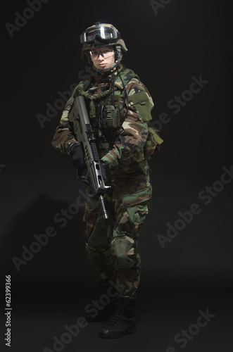 NATO soldier in full gear.