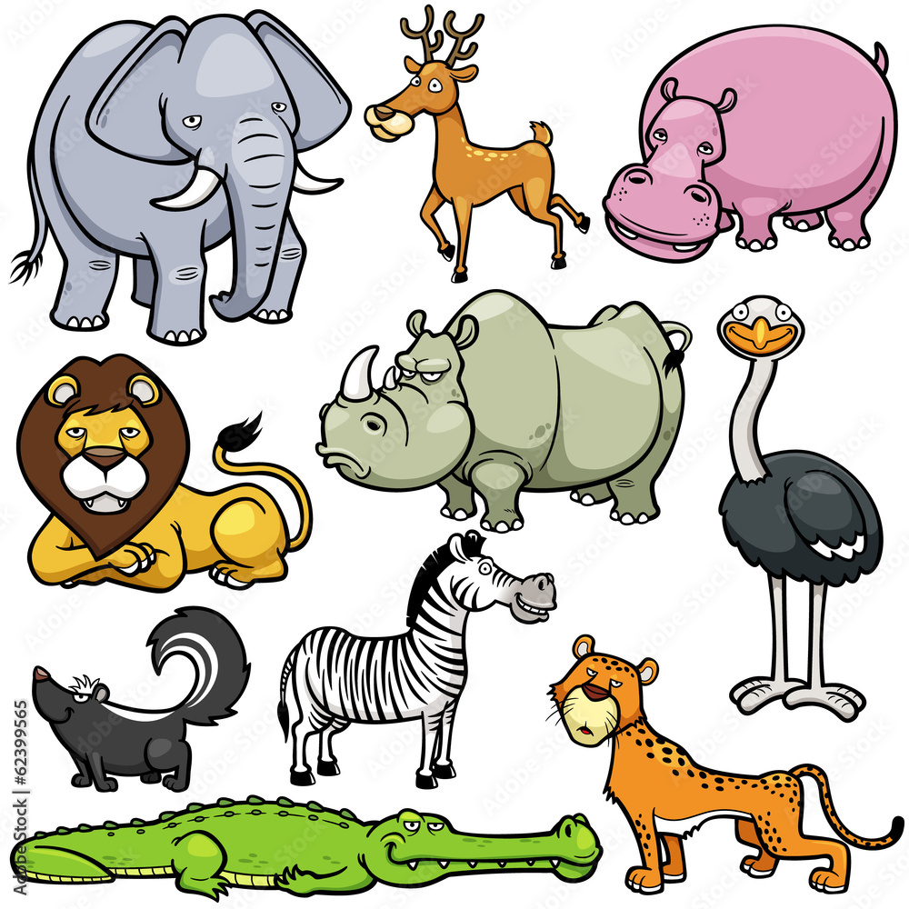 Obraz premium Vector illustration of Wild animals cartoons