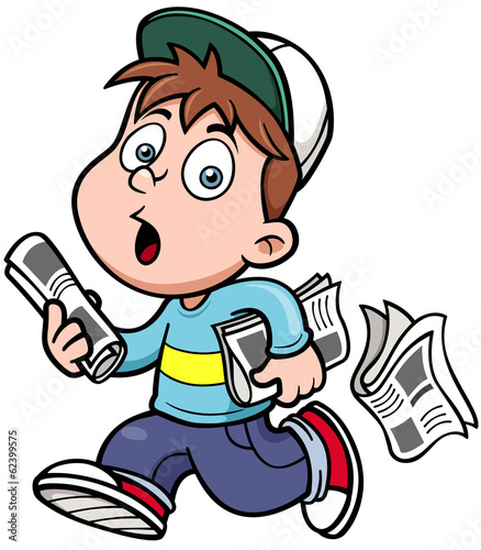 Vector illustration of Paperboy