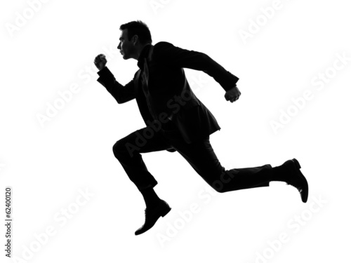 business man running silhouette