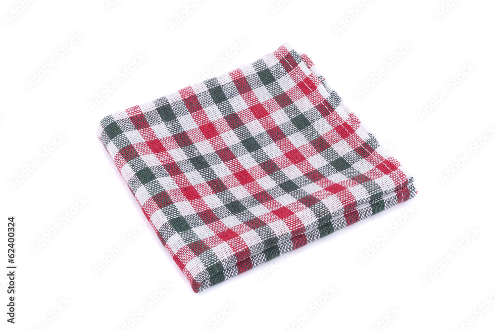 Checkered napkin on a white background.