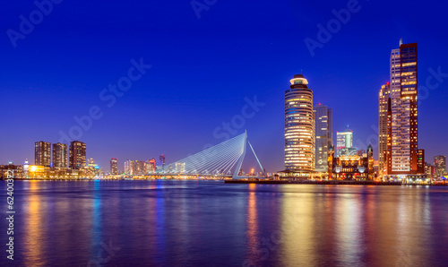 Erasmus Bridge at Twilight, Rotterdam, The Netherlands