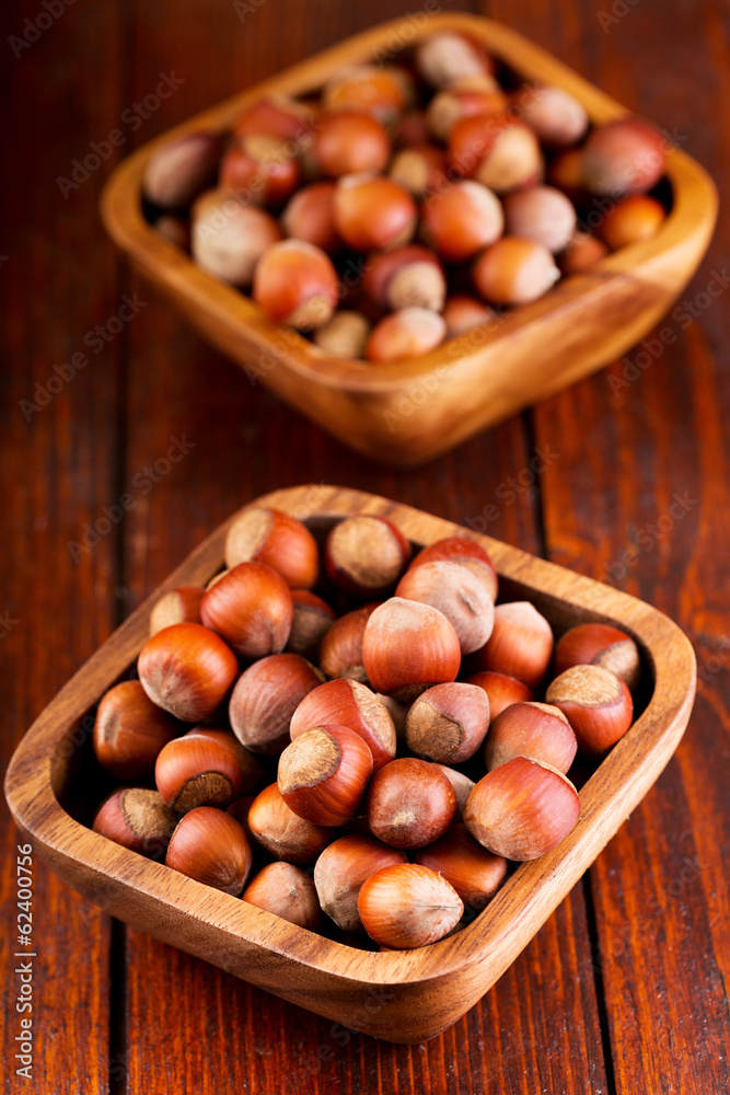 bowl of hazelnuts bowl of hazelnuts