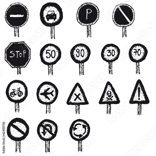 Road Signs And Icons Set