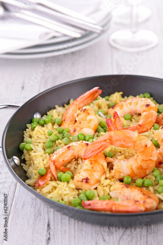 shrimp, rice and pea
