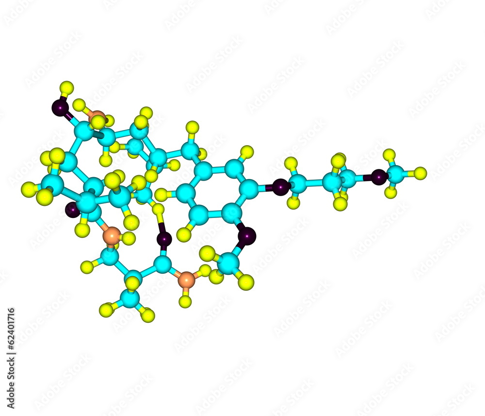 Aliskiren molecular structure isolated on white Aliskiren molecular structure isolated on white