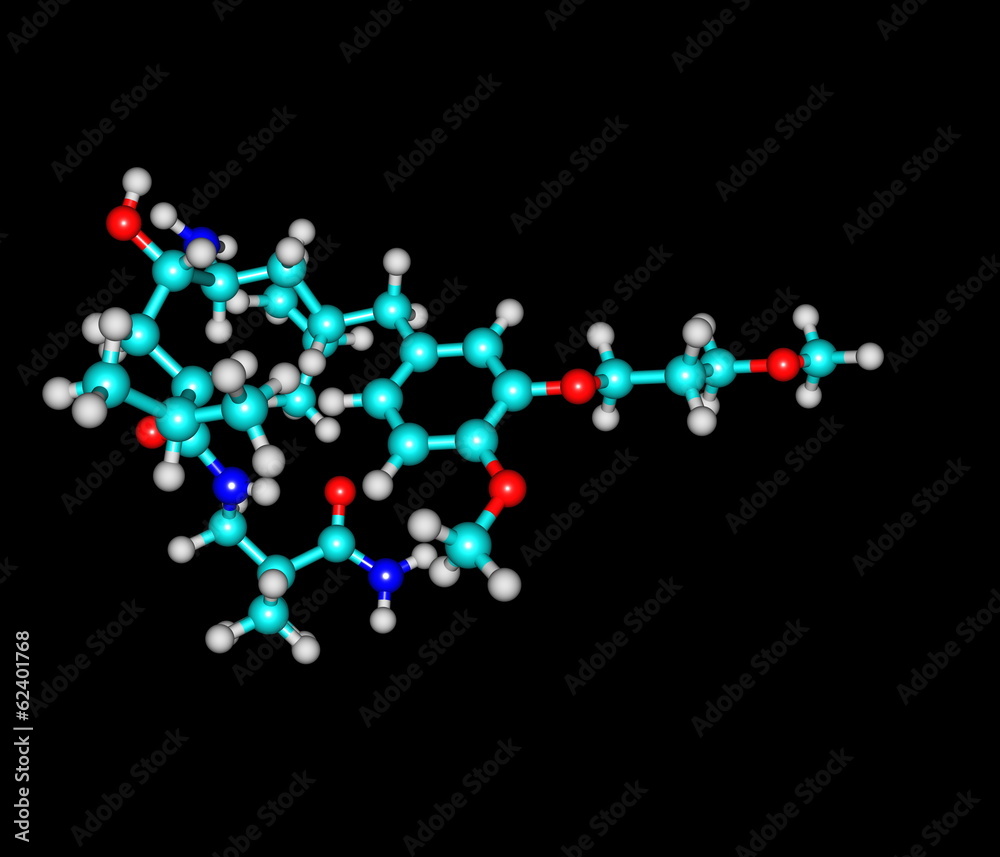 Aliskiren molecular structure isolated on black Aliskiren molecular structure isolated on black