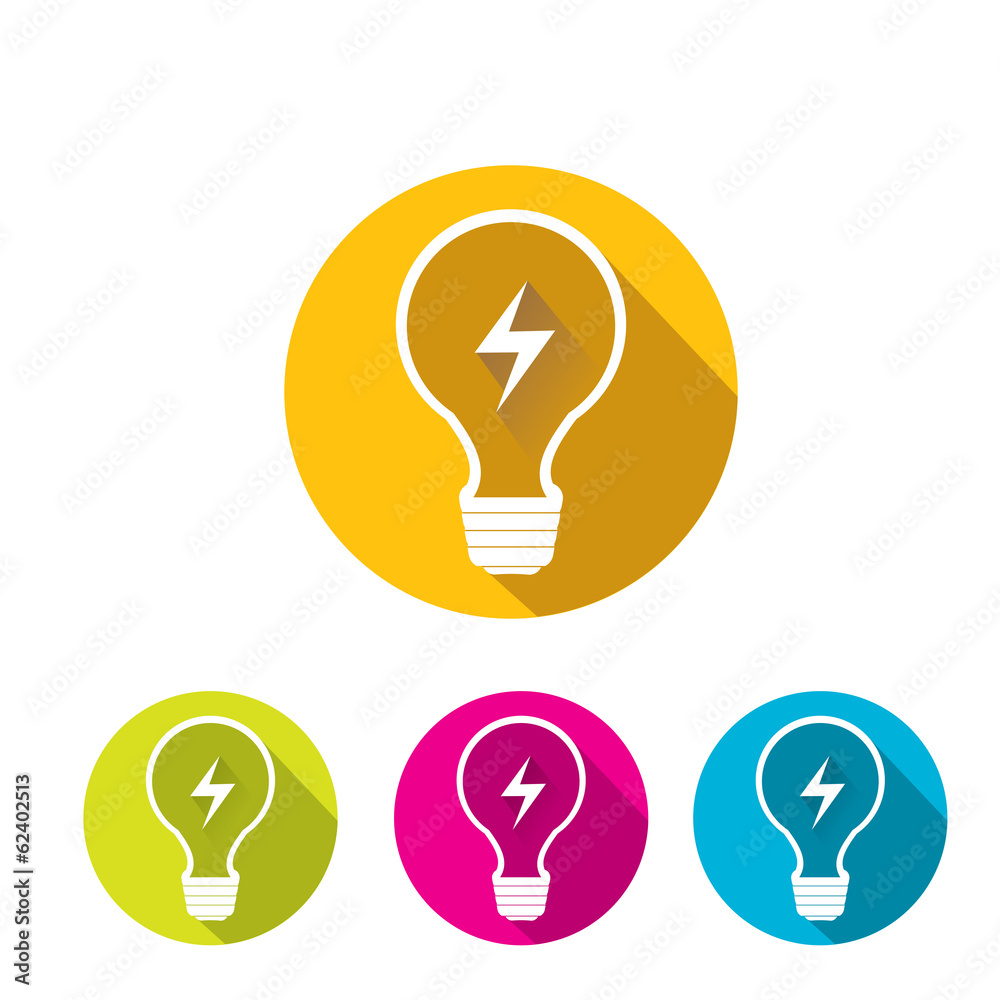 vector flat Light bulb idea icon collection vector flat Light bulb idea icon collection