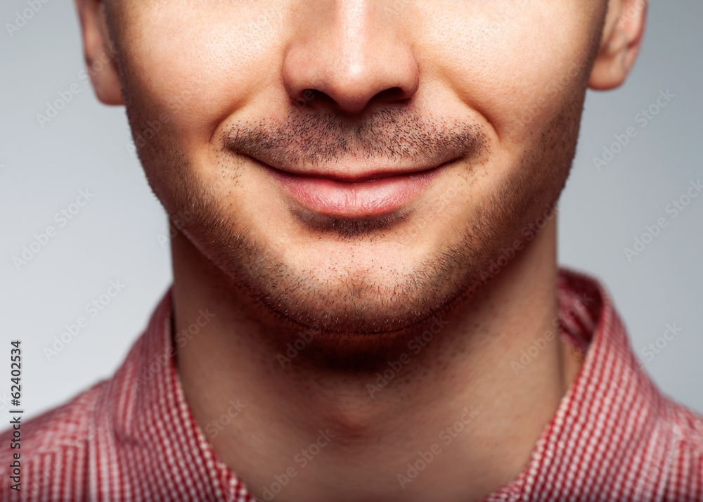 Charming and handsome man half face close up Charming and handsome man half face close up