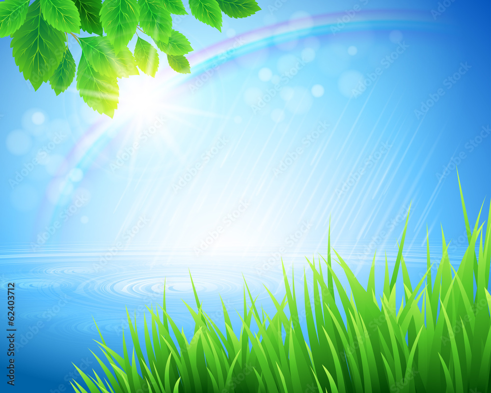 Fototapeta premium Spring grass vector background