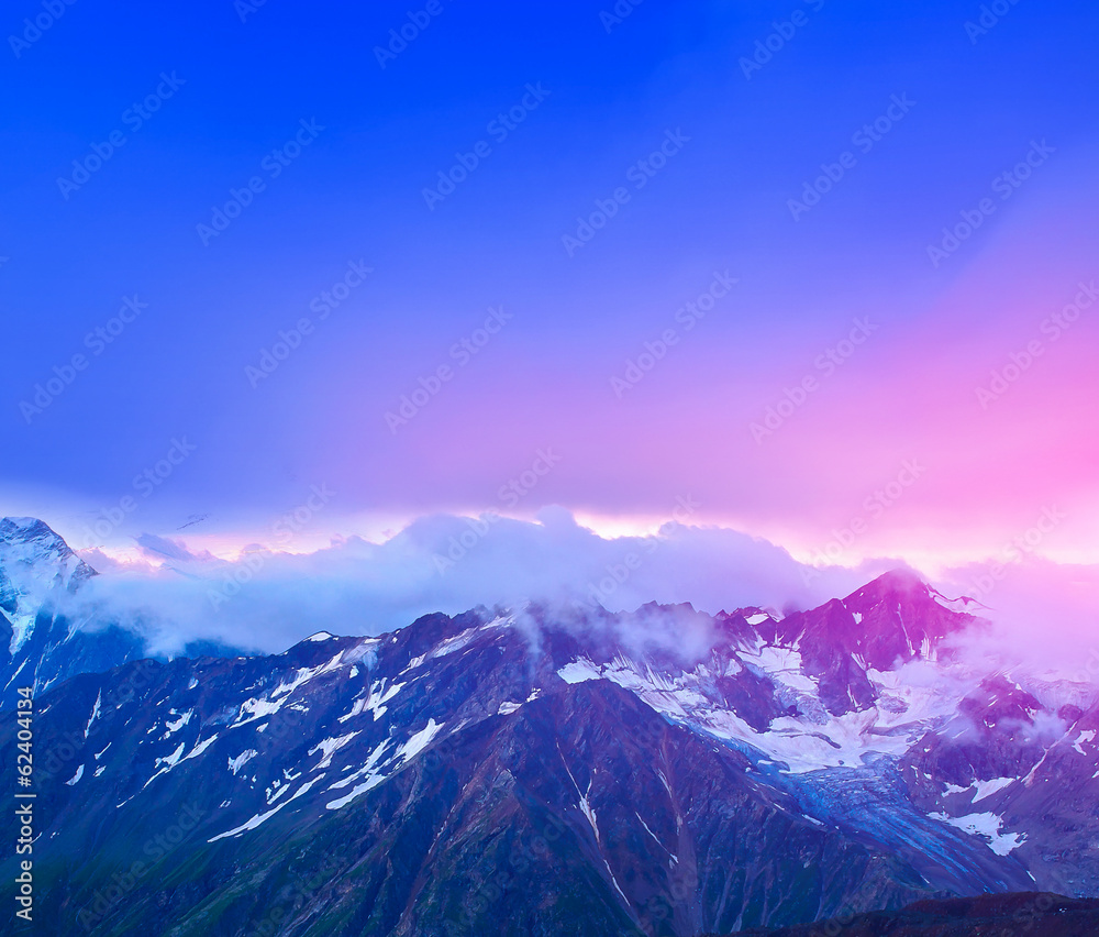 Mountains during sunset. Beautiful natural landscape Mountains during sunset. Beautiful natural landscape