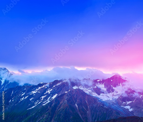 Mountains during sunset. Beautiful natural landscape