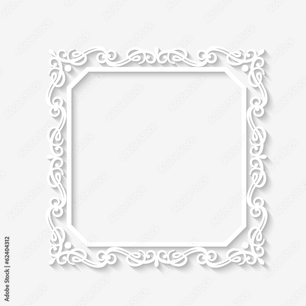 Vector vintage baroque white frame