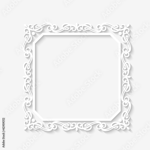 Vector vintage baroque white frame