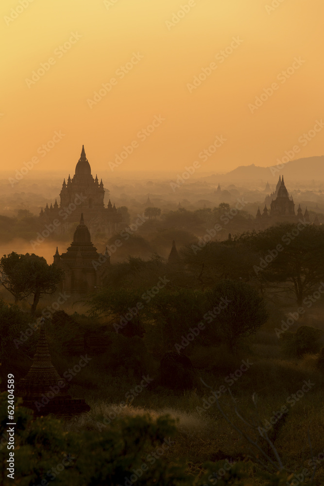 Sunrise silhouette of Bagan - Myanmar