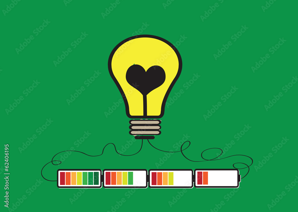 Light bulb Charging Battery Power Idea design Light bulb Charging Battery Power Idea design