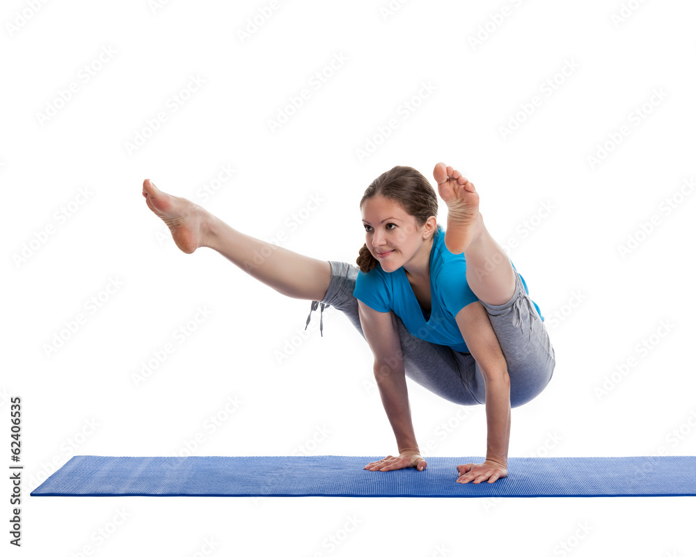 Yoga - young beautiful woman doing yoga asana excerise isolated Yoga - young beautiful woman doing yoga asana excerise isolated