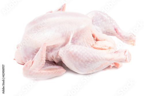 Raw chicken isolated macro