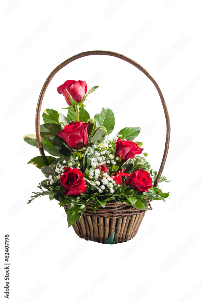 Fototapeta premium Colorful flower bouquet arrangement isolated on white.